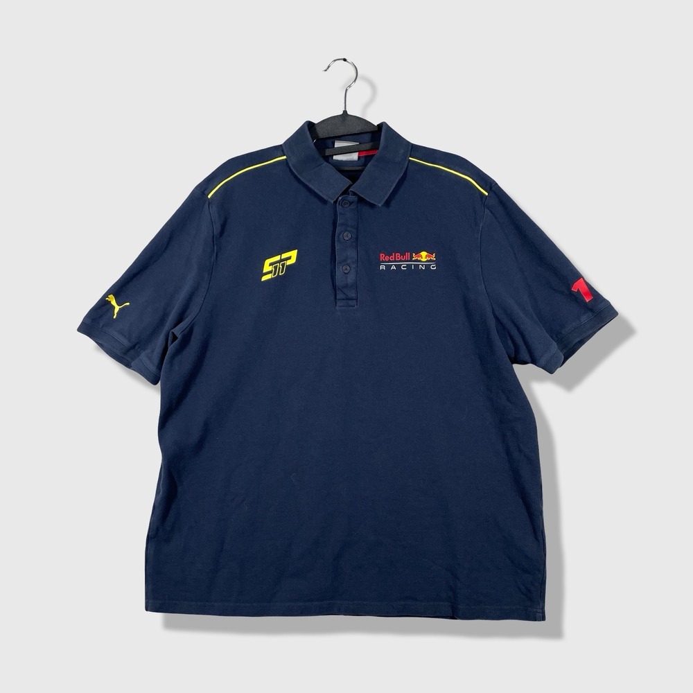 Puma Red Bull Racing Polo Mens XL Navy Blue Formula 1 Motorsport Sporty Preppy